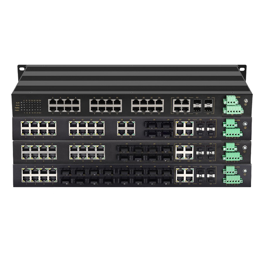 工业级4千兆24百兆机架式交直流220V以太网交换机