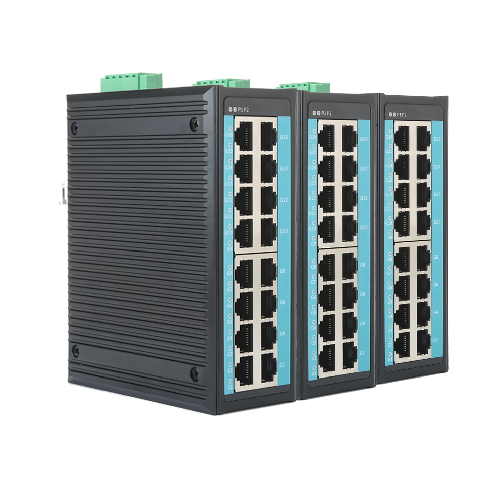 千兆16口导轨式工业以太网交换机