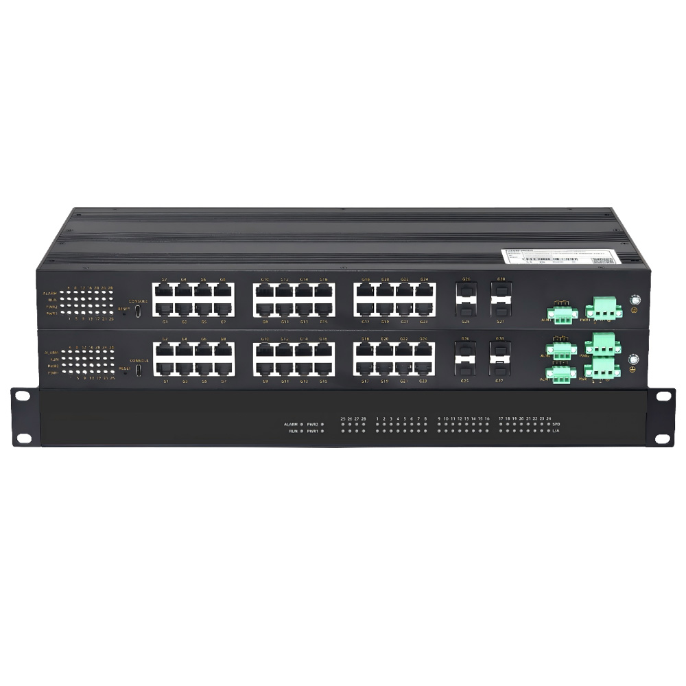 二层全国产千兆4光24电网管型机架式工业