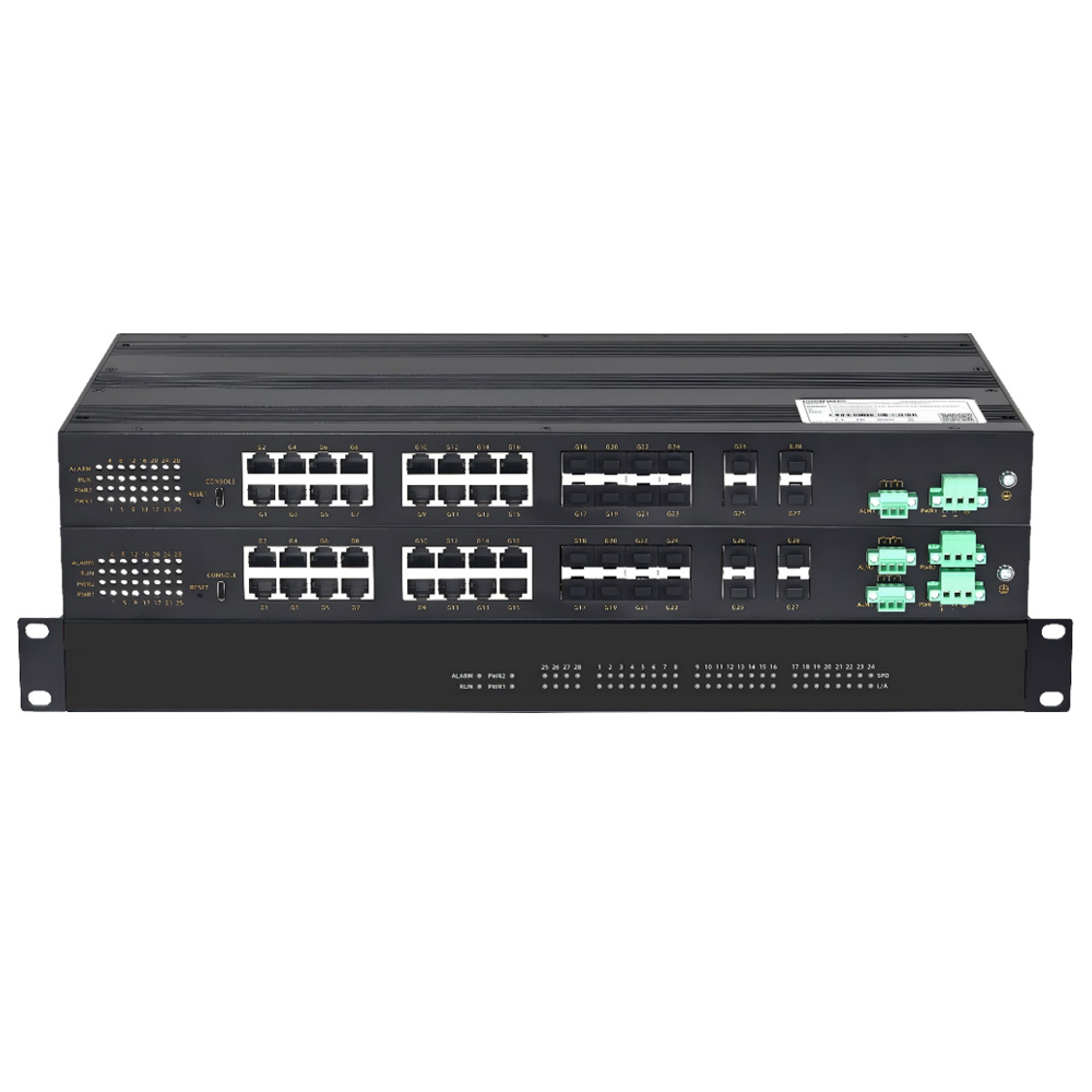 二层全国产千兆12光16电网管型机架式工业